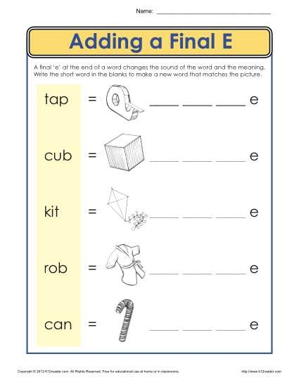 Final /e/ Vowel Sound Change Practice for Reading and Spelling Worksheet featuring final /e/ vowel sound exercises for third graders