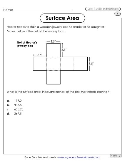 Find the Area of a Rectangle: Level 2 Worksheet for Fourth Graders Colorful worksheet featuring seven rectangles for area calculation
