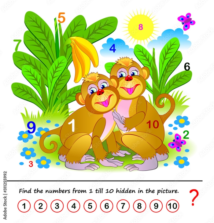 Pre-K worksheet featuring nursery rhyme characters for children to color and practice counting numbers 1 through 10