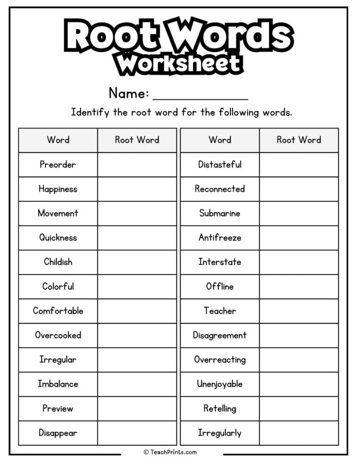 Children engaged in a word search to identify root words and their derivatives