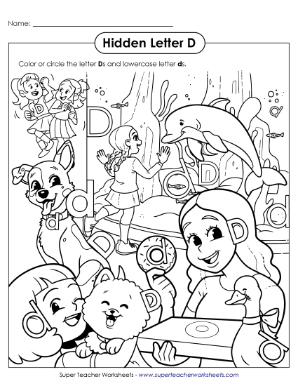 Find the Objects Letter D worksheet featuring a picnic scene with hidden dragonflies for kindergarteners