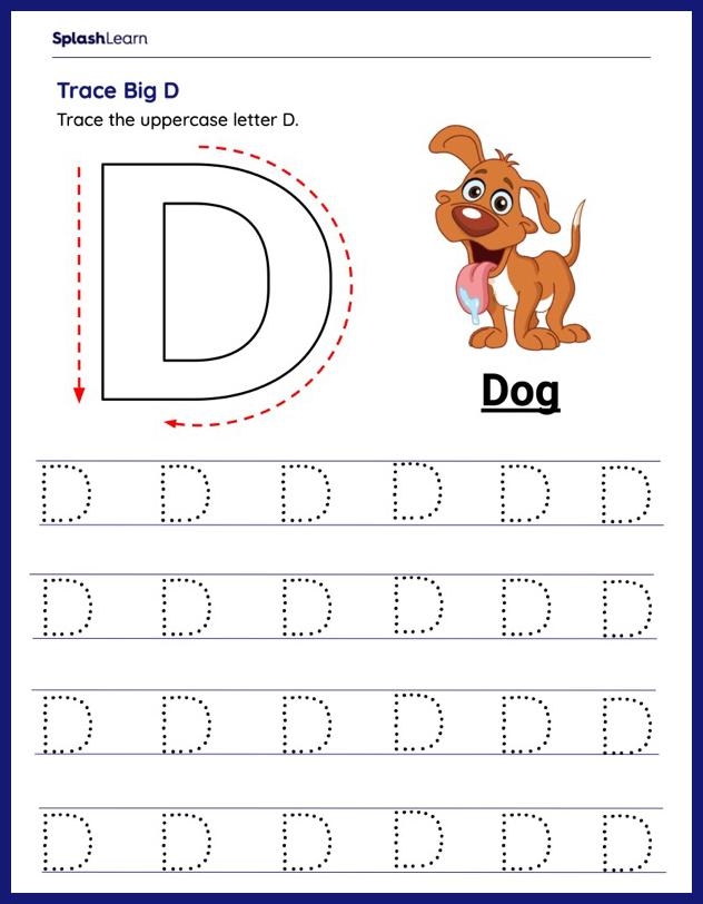 Worksheet for finding uppercase D's with a duck theme for Pre-K students