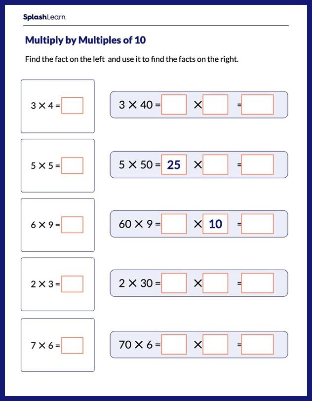 Fourth grade students practice finding multiples of whole numbers to build number sense skills