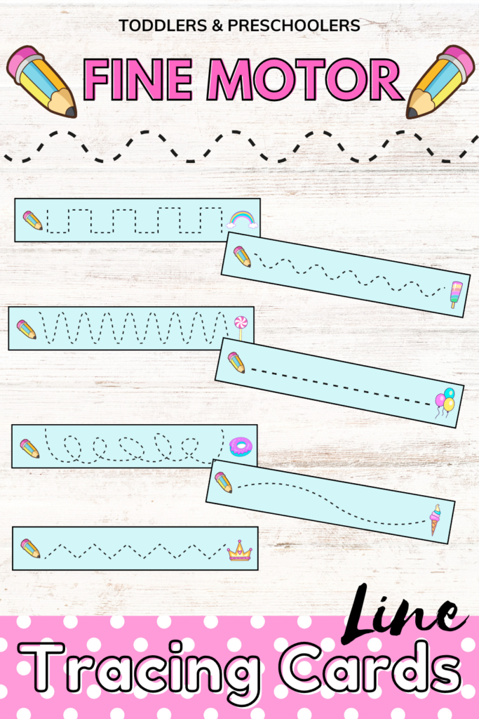 Preschooler practicing fine motor skills by tracing rounded paths on a doggie directions worksheet