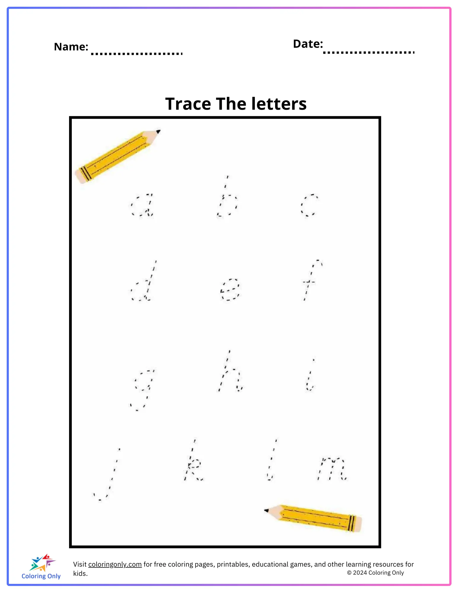 Pre-K student practicing fine motor skills with a Life Science themed trace the letters worksheet