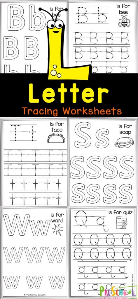 Worksheet for tracing letters designed for Pre-K students to enhance fine motor skills