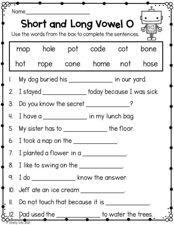 Engaging silent E activity for kindergarten grammar and mechanics Kids practicing long vowel sounds with the Finish the Silent E Words worksheet