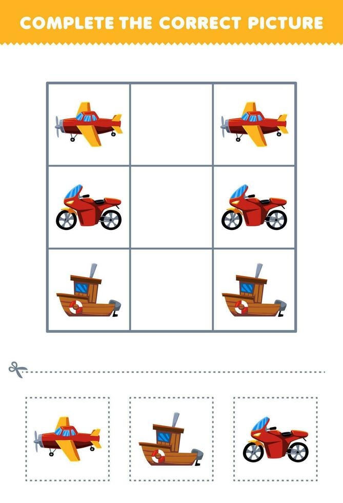 Kindergarten worksheet featuring a blank airplane outline for children to complete with their own creative sky scene