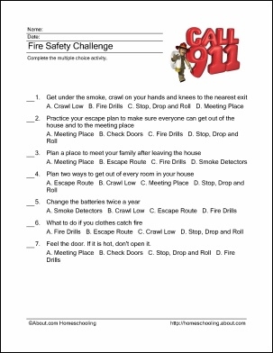 Preschoolers engaging with a Fire Prevention Week word search worksheet