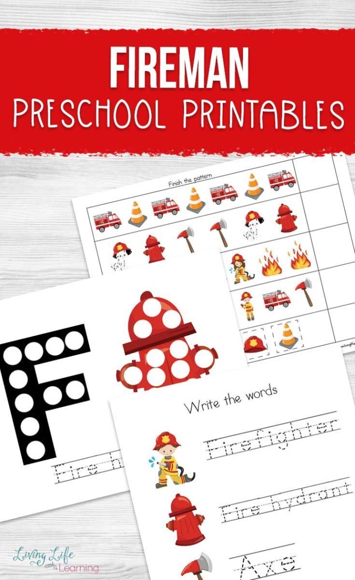 First grade reading worksheet featuring a fireman maze game to collect equipment
