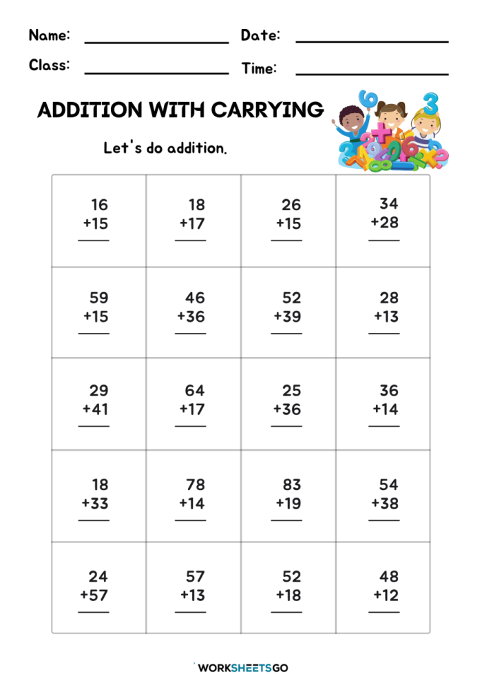 First Grade Addition Worksheet: Adding Three, Image 15 Worksheet for first graders practicing adding 3 to numbers up to 10