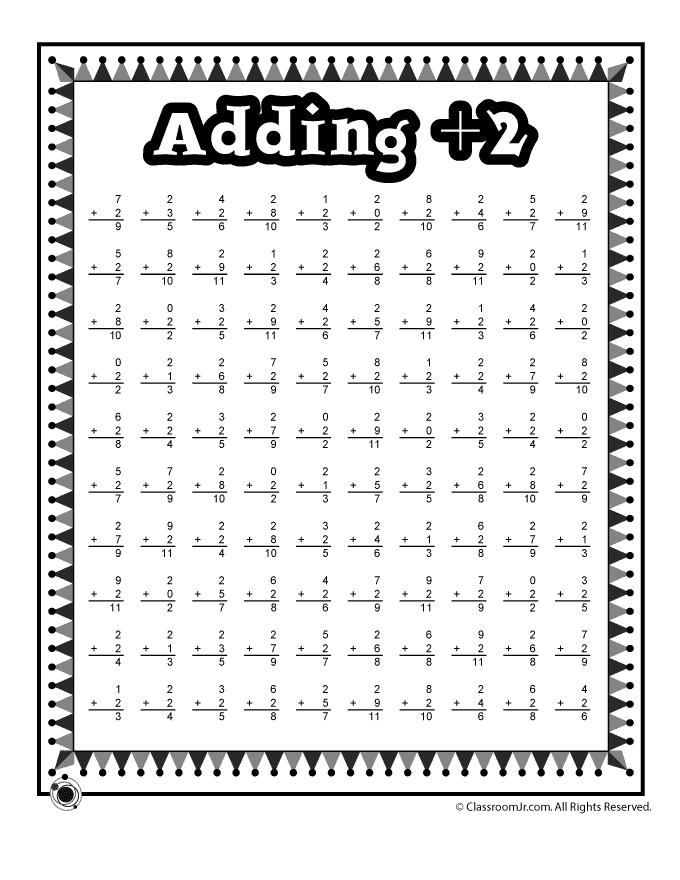Adding Three Worksheet for First Graders - Image 19 First-grade worksheet for practicing addition of 3 to numbers up to 10