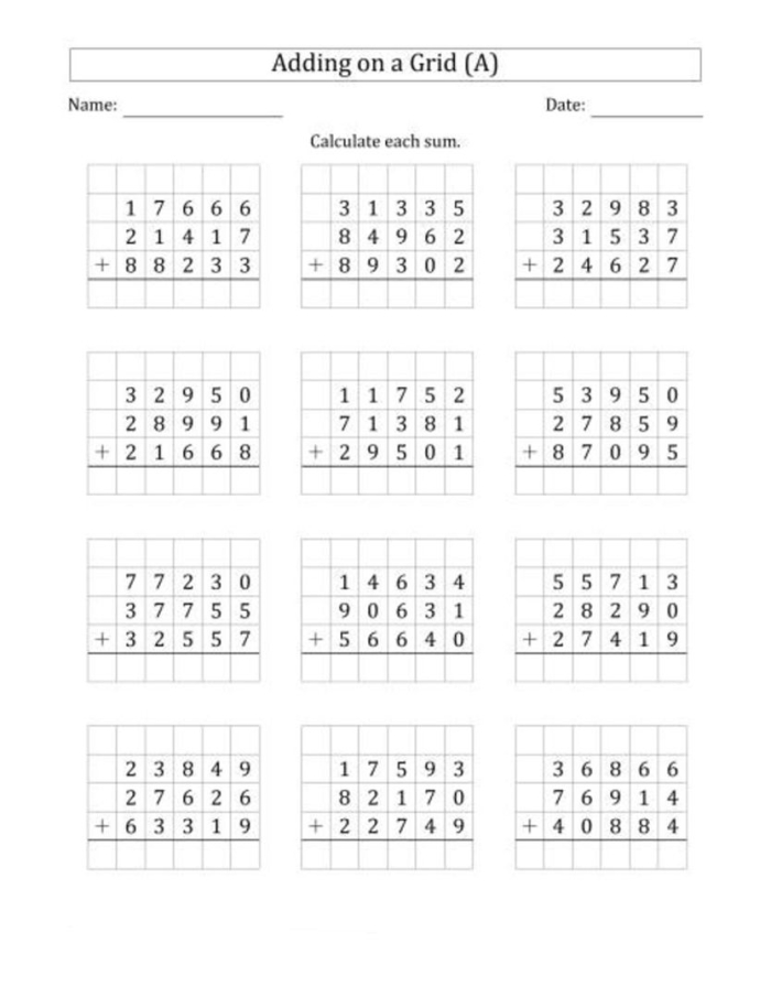 First Grade Addition Worksheet: Adding Three, Image 14 Worksheet for first graders practicing addition of 3 to numbers up to 10