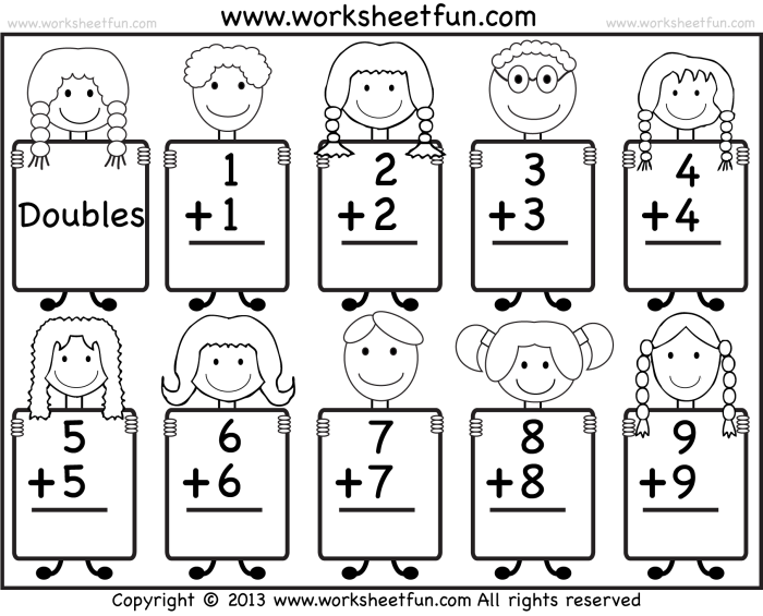 Practice adding two with this engaging worksheet for young learners First grade addition worksheet focusing on adding 2 to numbers up to 10