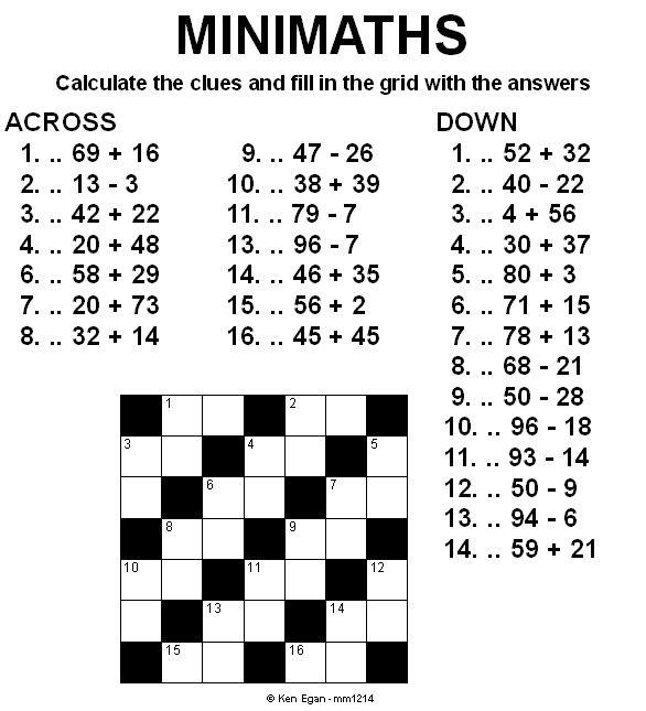 First grade student filling out a math crossword addition worksheet for handwriting practice
