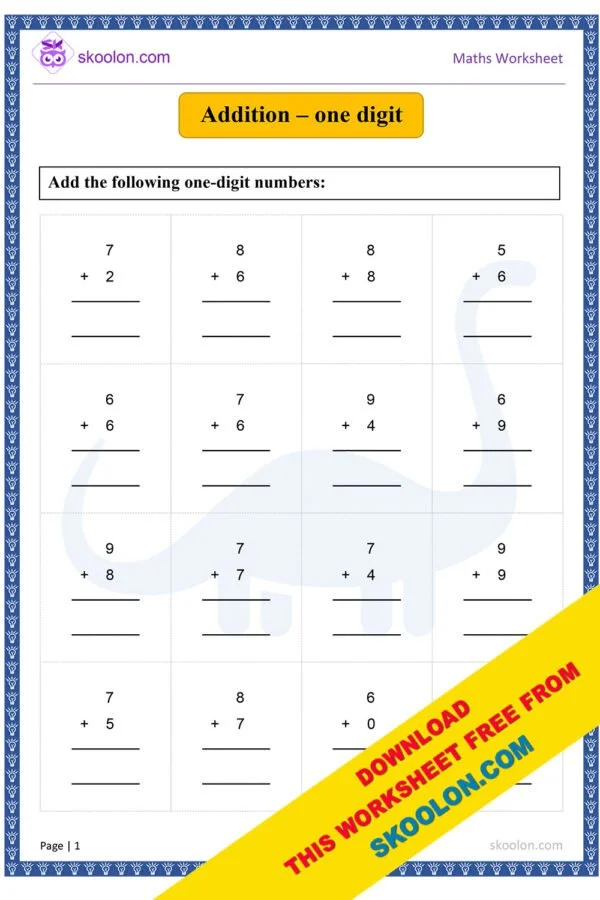 First grade students practice solving twenty single-digit addition problems on this floral themed spring worksheet.