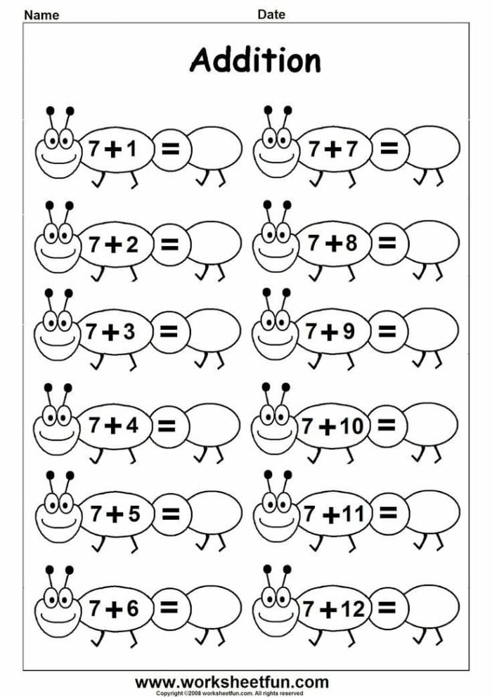 First grade addition to 20 check-in worksheet with math problems for students