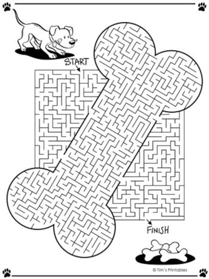Dog Maze Addition Worksheet Number 13 for First Grade Students First grade addition maze worksheet featuring Buddy the dog searching for his tennis ball
