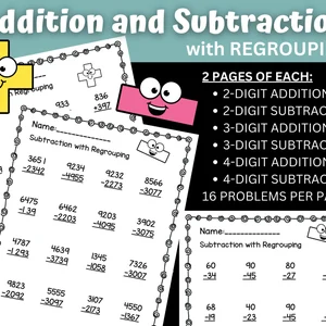 Practice addition and subtraction skills with this engaging math worksheet Double-digit addition and subtraction worksheet for first graders