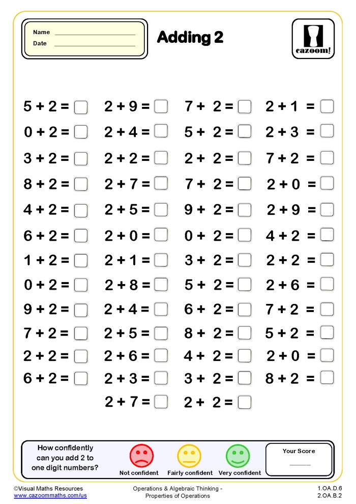 First grade worksheet helping students understand the relationship between addition and subtraction within place value