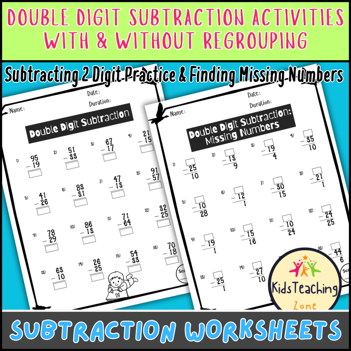 First grade math worksheet featuring single and double-digit addition and subtraction problems. Engaging worksheet for practicing addition and subtraction within 20.