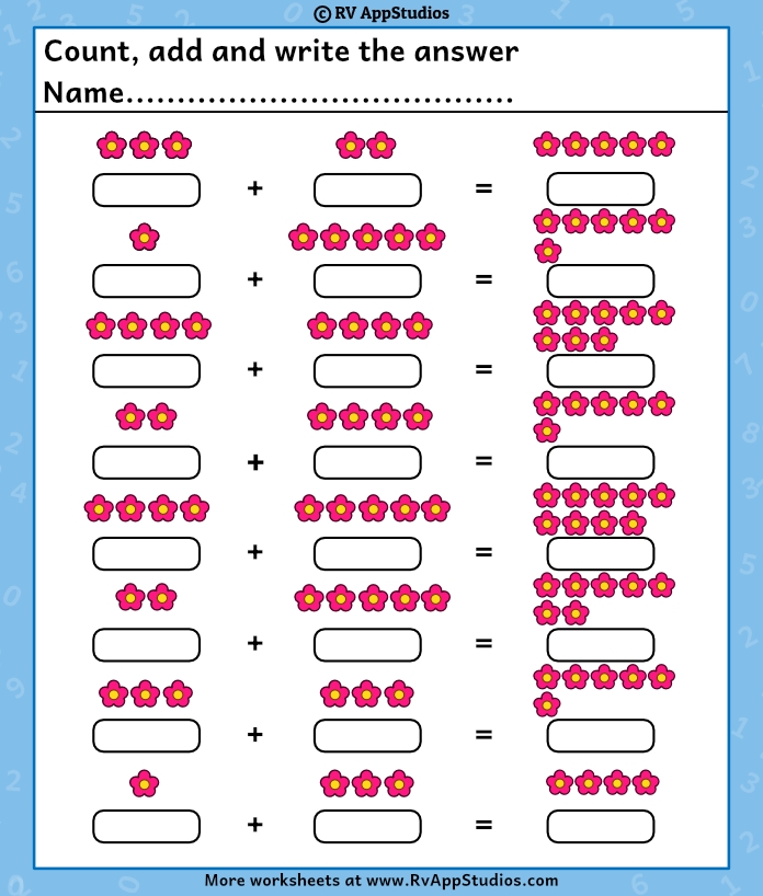 First grade student solving addition problems with sums up to 20 on an assessment worksheet