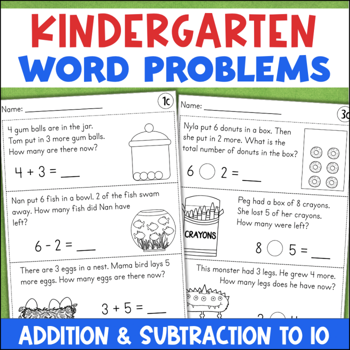 First grade addition word problems worksheet featuring simple math scenarios for assessment