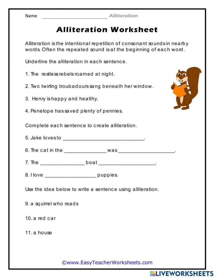 First grade student completing a phonics exercise about repeating consonant sounds