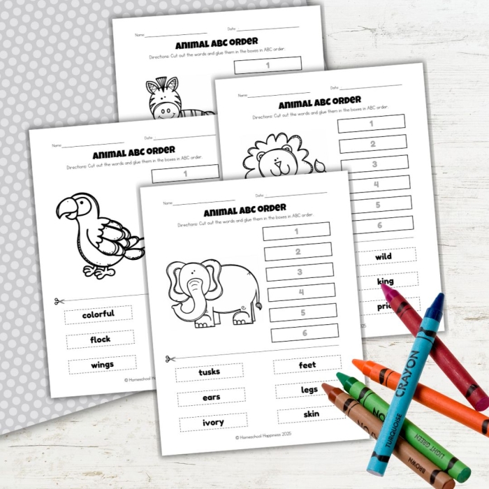 Alphabetizing Words 1 worksheet for physical science activities Worksheet for first graders learning to alphabetize words using the ABCs