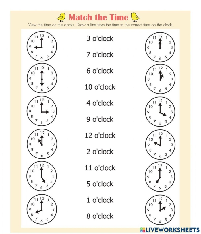 First Grade Time Mix Up worksheet featuring analog clocks for students to solve