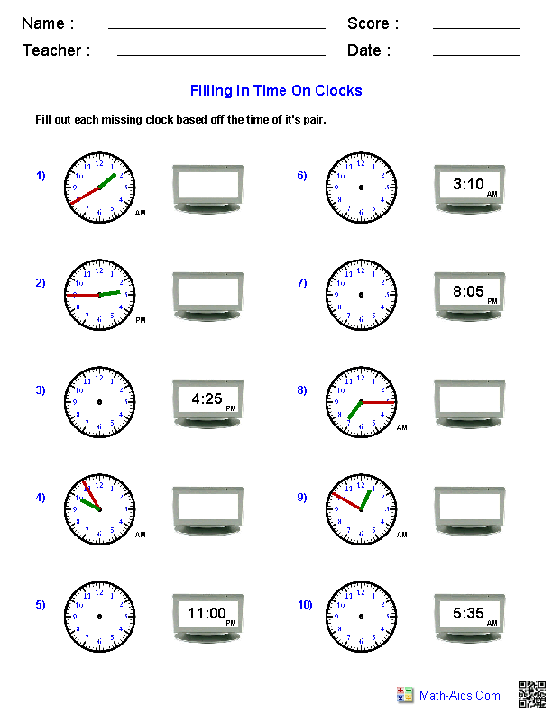 Interactive fill-in-the-bubbles time telling exercise for young learners First grade time quiz worksheet featuring an analog clock for telling time practice
