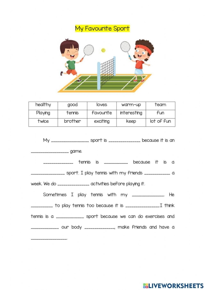 Worksheet featuring sentence writing prompts about animals for first graders