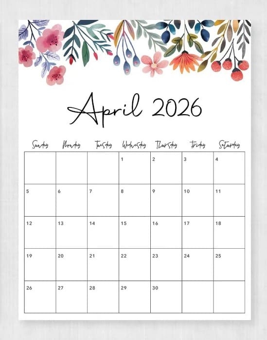 First grade students practicing to identify and write calendar days and dates for April 2026 on a math worksheet