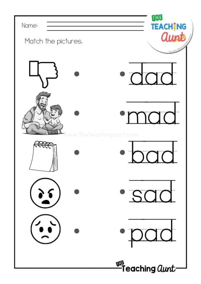 First grade word family worksheet featuring an engaging short story focused on words ending in at