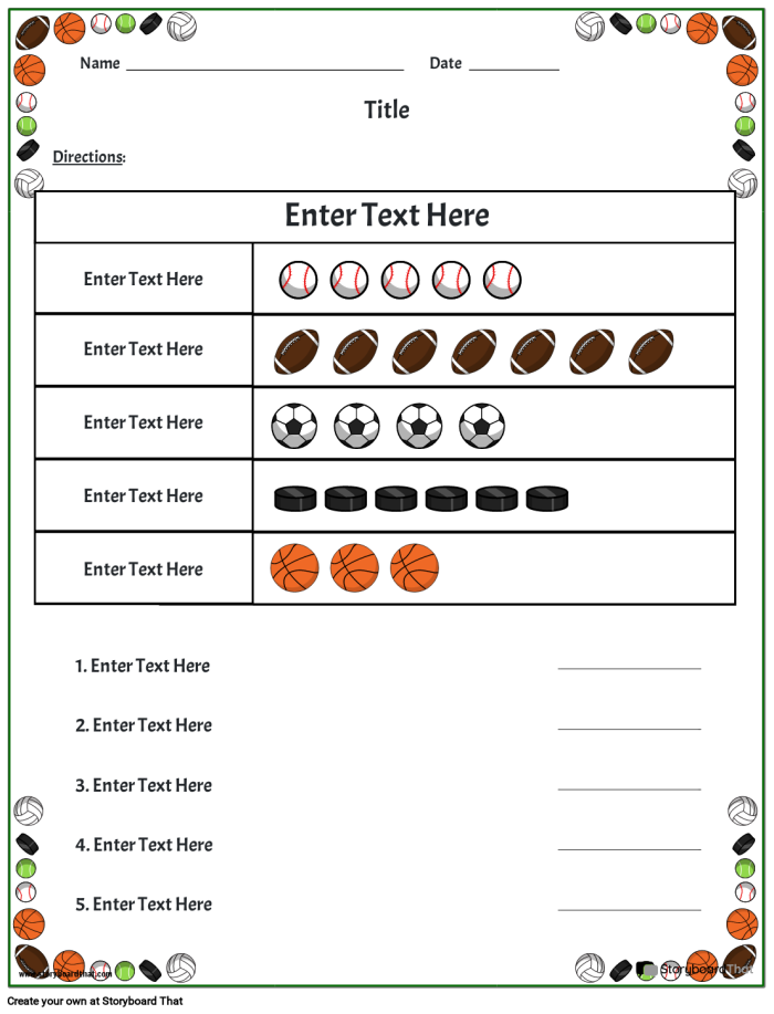 First grade student working on a printable bar graph and pictogram practice quiz