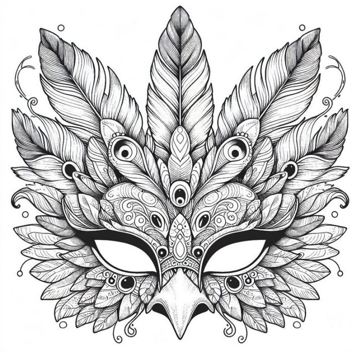 First grade student cutting out a colorful bird mask for a science activity