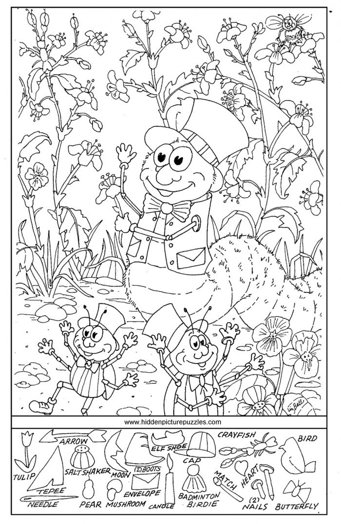First grade Hidden Bug coloring worksheet featuring numbers for kids to reveal a hidden insect