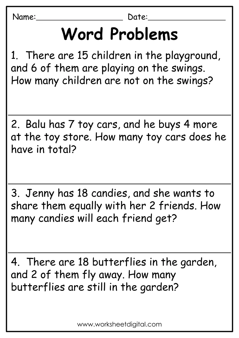 First grade worksheet featuring simple math word problems about building burgers