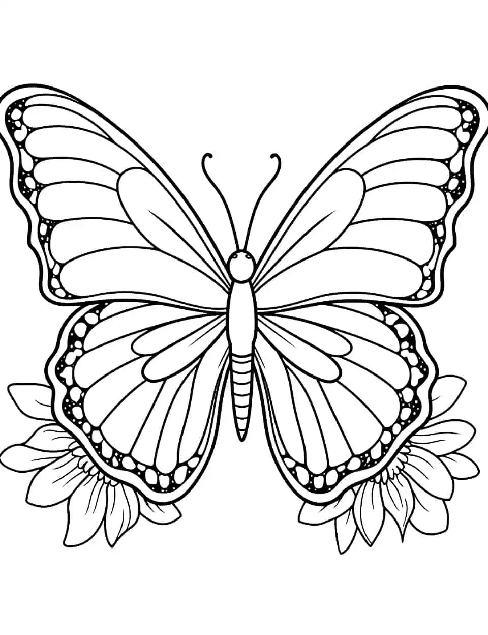First Grade Butterflies Coloring Worksheet with Intricate Wing Designs Colorful butterflies with detailed wing patterns ready for first graders to color and decorate