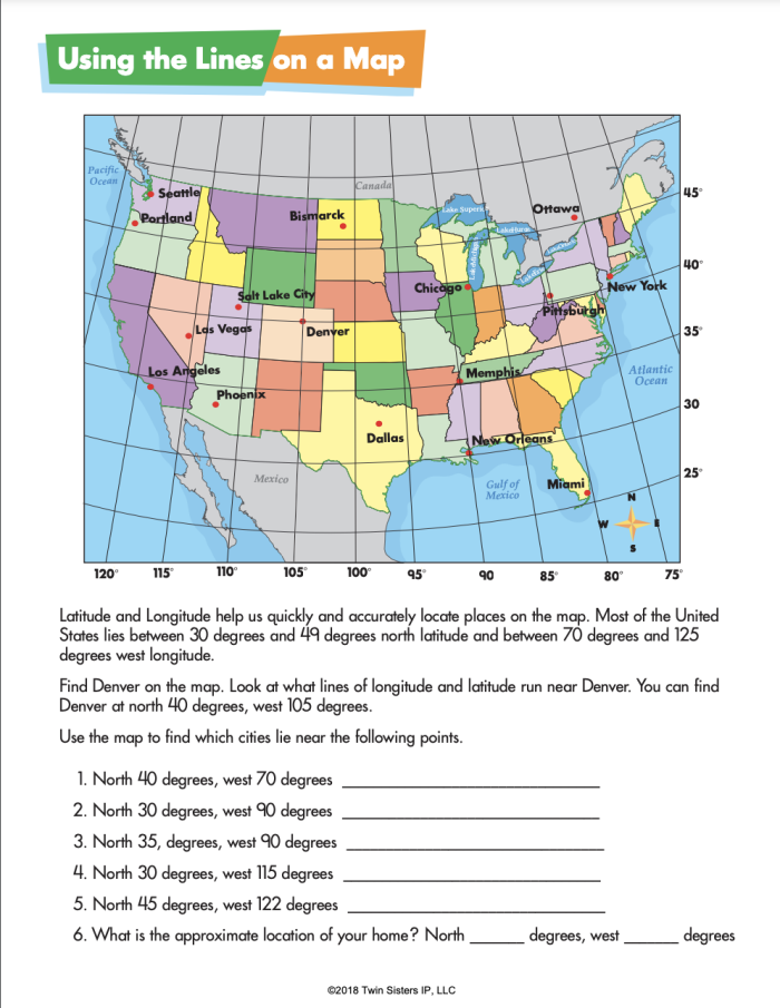 Map Reading worksheet for first graders focusing on cardinal directions and map skills. Engaging map reading activity for young learners to enhance navigation abilities.
