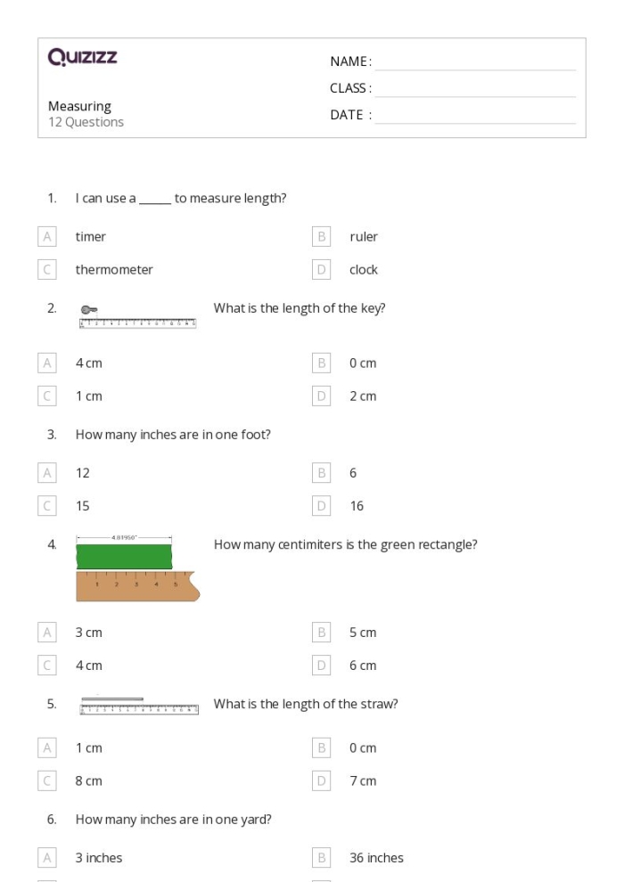 First grade students practice measuring various objects in centimeters using printable mini rulers