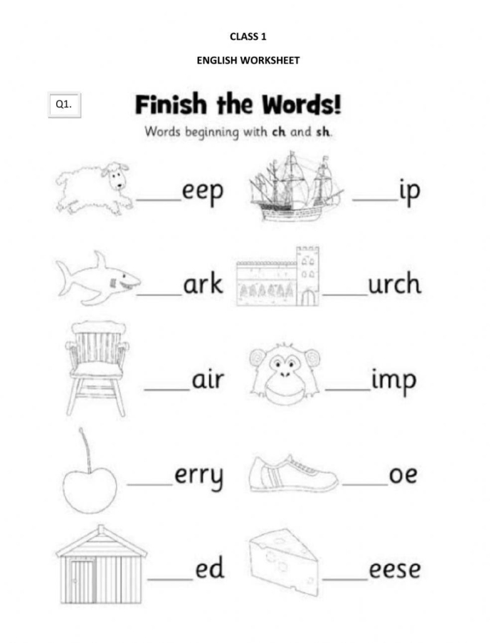 Phonics lesson plan resources with "ch" words for young learners Worksheet featuring words that begin with "ch" for first graders
