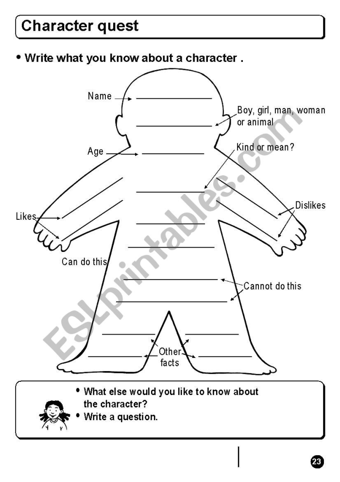 Mixed Operations worksheet for First Grade Young students explore character traits with a creative graphic organizer for analysis. Worksheet for first graders focusing on character description activities.