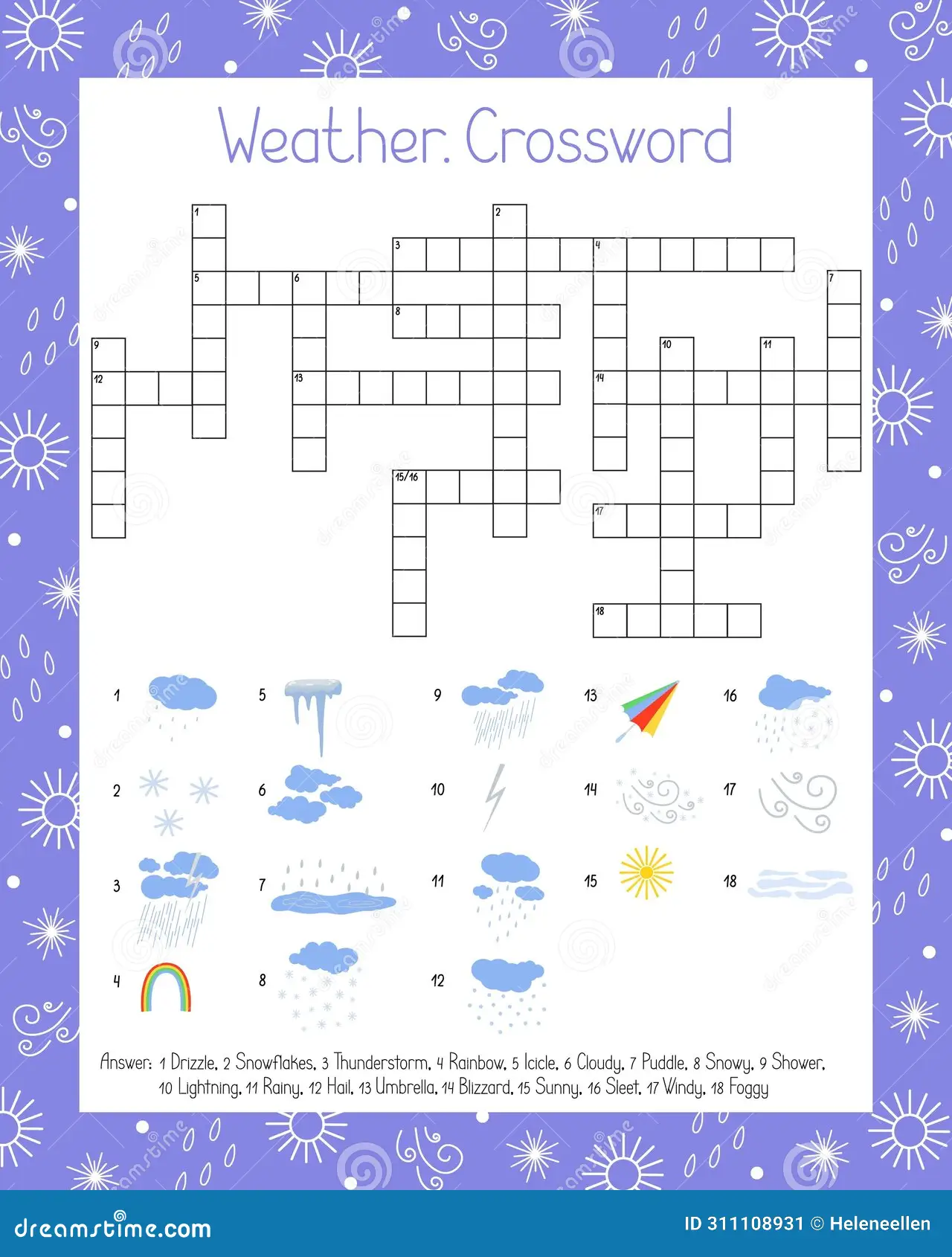 First grade weather word search puzzle worksheet about climate vocabulary