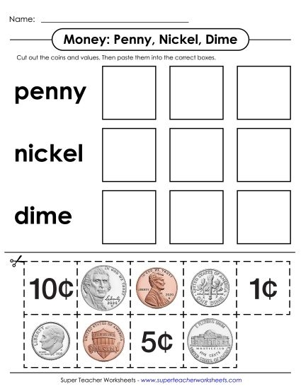 First grade math worksheet featuring Dennis Duck helping students practice counting coins