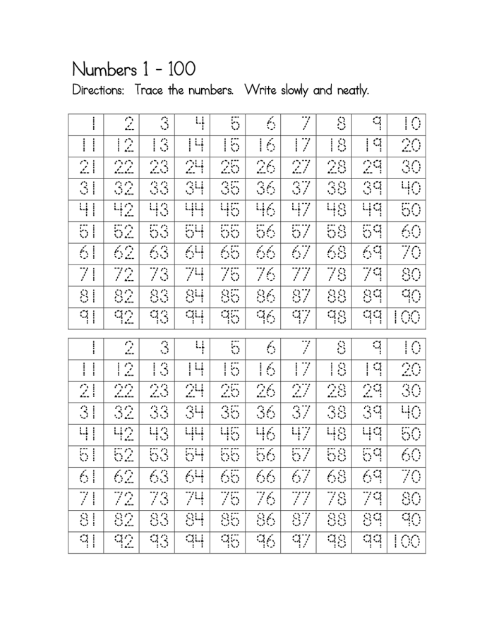 Engaging numbers to 100 writing exercise for young learners First grade numbers to 100 worksheet featuring a counting activity