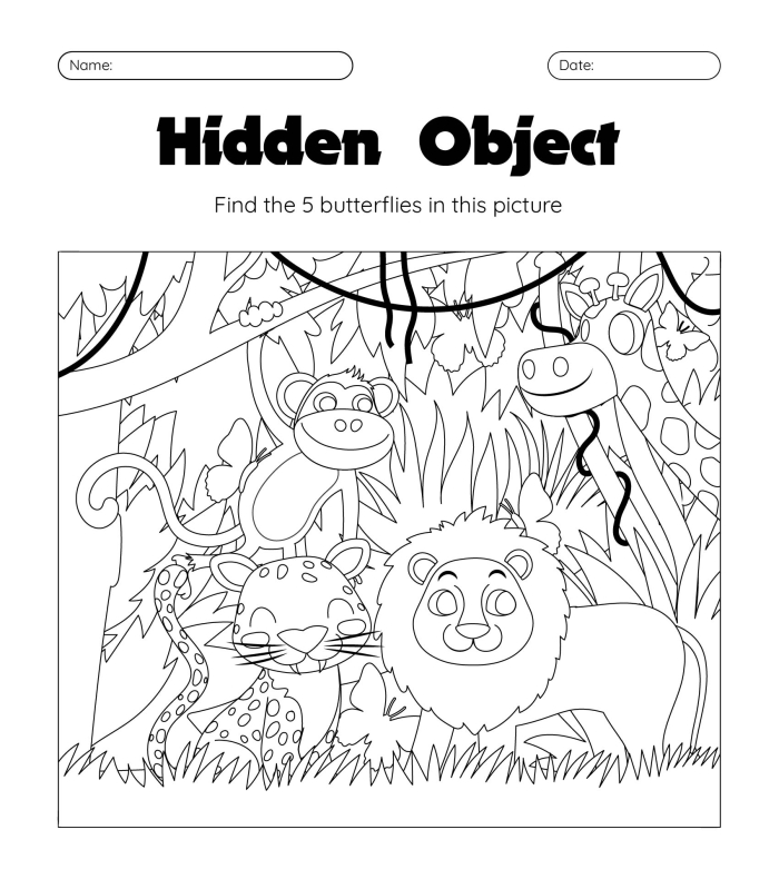 Colorful Hidden Bug worksheet for first graders to enhance their counting skills