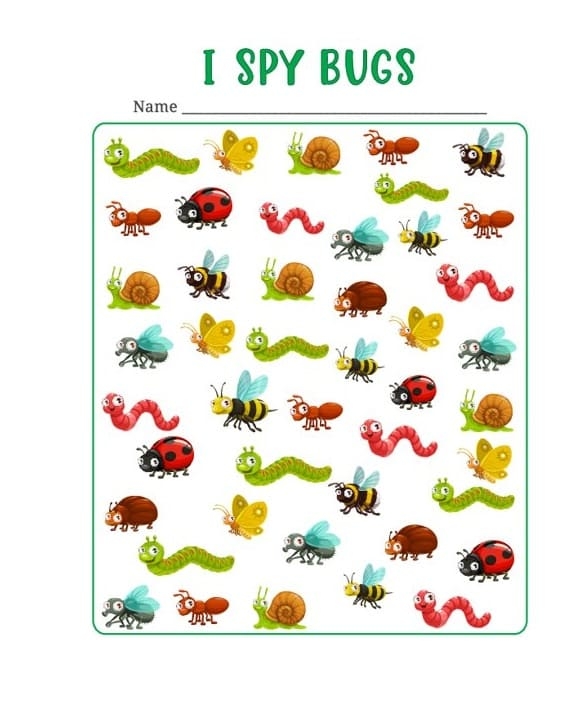 Color by numbers worksheet revealing a hidden bug for first graders