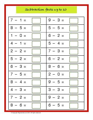 Colorful cupcake-themed worksheet designed for first graders to practice subtraction facts