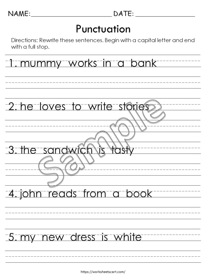 Worksheet for first graders to practice writing dates clearly and accurately